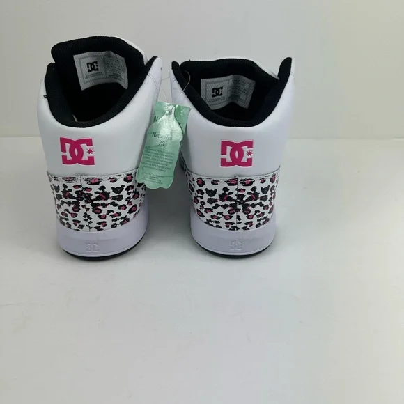 Women’s DC Cure Hi Size 9.5 Skate Leather Sneakers Trainers Pink Leopard - Picture 3 of 9